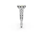 Cushion Cut Halo Engagement Ring Setting for a Fancy Yellow Lab-Grown Diamond | Graduated Channel Band | White Gold