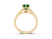 Cushion Cut Channel Engagement Ring Setting for a Fancy Green Lab-Grown Diamond | Yellow Gold