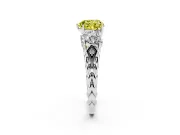 Heart-Shaped Three Stone Engagement Ring Setting for a Fancy Yellow Lab-Grown Diamond | Braided Band | White Gold