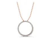 Round Lab-Grown Diamond Open Eternity Circle Pendant Necklace | Shared Prongs | Rose Gold