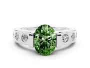 Oval Tension Style Engagement Ring Setting for a Fancy Green Lab-Grown Diamond | Sterling Silver