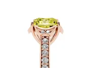 Princess Cut Floral Pavé Engagement Ring Setting for a Fancy Yellow Lab-Grown Diamond | Rose Gold