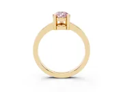 Pear-Shaped Solitaire Engagement Ring Setting for a Fancy Pink Lab-Grown Diamond | Flat Tab Prongs | Yellow Gold