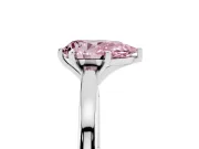 Fancy Pink Pear Cut Diamond Solitaire Engagement Ring Set in Silver with Prong Setting on a Classic Band