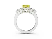 Round 5 Stone Engagement Ring Setting for a Fancy Yellow Lab-Grown Diamond | Sterling Silver