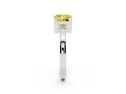 Fancy Yellow Princess Cut Diamond Solitaire Ring Set in Silver with Prong Head and Smooth Polished Band