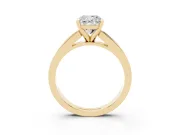 Cushion Cut Channel Set Engagement Ring Setting | Princess Cut Accents | Yellow Gold