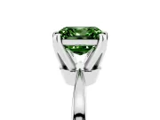 Asscher Cut Tapered Solitaire Engagement Ring Setting for a Fancy Green Lab-Grown Diamond | Claw Prong Head | Platinum