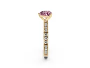 Heart-Shaped Vintage Pavé Engagement Ring Setting for a Fancy Pink Lab-Grown Diamond | Yellow Gold