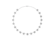 Round Lab-Grown Diamond Floral Cluster Station Necklace | Matching Flowers | White Gold