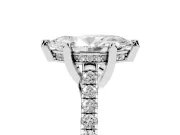 Marquise Hidden Halo Pave Engagement Ring Setting | Claw Prongs | Platinum