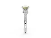 Princess Cut Pavé Engagement Ring Setting for a Fancy Yellow Lab-Grown Diamond | Crossover Gallery | Sterling Silver
