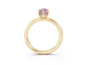 Marquise Hidden Halo Ring Setting for a Fancy Pink Lab-Grown Diamond | Yellow Gold