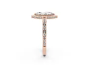 Marquise Sectioned Halo Engagement Ring Setting | Pavé Gallery and Band | Rose Gold