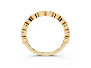 Round Lab-Grown Diamond Vintage Half Eternity Band | Milgrain Marquise Frames | Yellow Gold