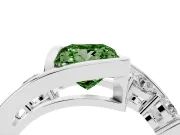 Princess Cut Bezel Bypass Engagement Ring Setting for a Fancy Green Lab-Grown Diamond | Platinum