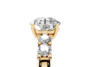 Round Five Stone Engagement Ring Setting | Prong-Set Side Stones | Yellow Gold
