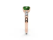 Princess Cut Five Stone Engagement Ring Setting for a Fancy Green Lab-Grown Diamond | Rose Gold