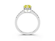 Cushion Cut Engagement Ring Setting for a Fancy Yellow Lab-Grown Diamond | White Gold - Design NV-24649