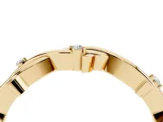 Round Diamond Twist Band Set in Yellow gold with Prong Setting