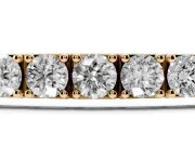 Round Lab-Grown Diamond Square Link Tennis Bracelet | Prong Set | Yellow Gold