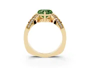 Heart-Shaped Bypass Solitaire Engagement Ring Setting for a Fancy Green Lab-Grown Diamond | Pavé Ribbon | Yellow Gold