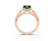 Asscher Cut Floral Pavé Engagement Ring Setting for a Fancy Green Lab-Grown Diamond | Rose Gold