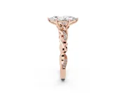 Marquise Vintage Vine Solitaire Engagement Ring Setting | Milgrain Leaves | Rose Gold