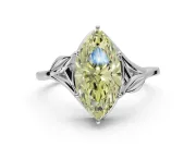 Marquise Leaf Bypass Solitaire Engagement Ring Setting for a Fancy Yellow Lab-Grown Diamond | Sterling Silver