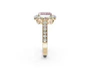 Radiant Cut Halo Engagement Ring Setting for a Fancy Pink Lab-Grown Diamond | Yellow Gold - Design NV-24711