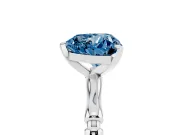 Heart-Shaped Bamboo Solitaire Engagement Ring Setting for a Fancy Blue Lab-Grown Diamond | Platinum