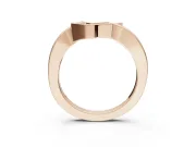 Round Lab-Grown Diamond Channel Set Chevron Wedding Band | V Front | Rose Gold