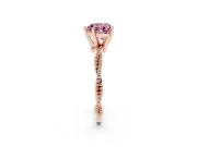 Heart-Shaped Twisted Engagement Ring Setting for a Fancy Pink Lab-Grown Diamond | Beaded Twist | Rose Gold