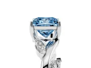 Princess Cut Twisted Vine Engagement Ring Setting for a Fancy Blue Lab-Grown Diamond | Marquise Leaves | Sterling Silver