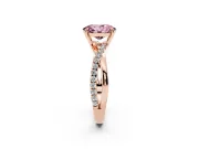 Oval Crossover Engagement Ring Setting for a Fancy Pink Lab-Grown Diamond | Rose Gold