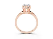 Asscher Cut Tapered Solitaire Engagement Ring Setting | Claw Prong Head | Rose Gold