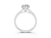 Round Pave Solitaire Engagement Ring Setting | Sweeping Shoulders | Platinum