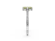 Emerald Cut Vintage Cathedral Engagement Ring Setting for a Fancy Yellow Lab-Grown Diamond | Carved Band | Platinum