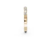 Round Lab-Grown Diamond U-Prong Set Wedding Band | Open Side Arcs | Yellow Gold