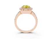 Round Vintage Milgrain Halo Engagement Ring Setting for a Fancy Yellow Lab-Grown Diamond | Pierced Gallery | Rose Gold