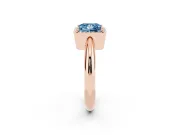Princess Cut Halo Engagement Ring Setting for a Fancy Blue Lab-Grown Diamond | Plain Tapered Band | Rose Gold
