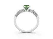 Emerald Cut Multi Row Pave Engagement Ring Setting for a Fancy Green Lab-Grown Diamond | Platinum