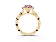 Heart-Shaped Twisted Halo Engagement Ring Setting for a Fancy Pink Lab-Grown Diamond | Yellow Gold