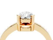 Pear-Shaped Solitaire Engagement Ring Setting | Flat Tab Prongs | Yellow Gold