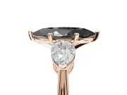 Marquise Three-Stone Engagement Ring Setting for a Black Center | Pear Side Stones | Rose Gold