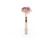 Heart-Shaped Petal Halo Engagement Ring Setting for a Fancy Pink Lab-Grown Diamond | Rose Gold