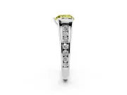 Heart-Shaped Half Bezel Engagement Ring Setting for a Fancy Yellow Lab-Grown Diamond | White Gold