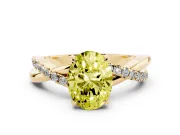 Oval Crossover Engagement Ring Setting for a Fancy Yellow Lab-Grown Diamond | Yellow Gold