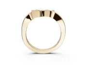 Round Lab-Grown Diamond Channel Set Chevron Wedding Band | V Front | Yellow Gold