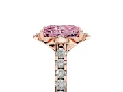 Radiant Cut Floral Petal Engagement Ring Setting for a Fancy Pink Lab-Grown Diamond | Petal Accents | Rose Gold